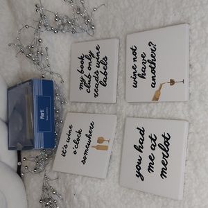 Pier 1 wine book club coasters